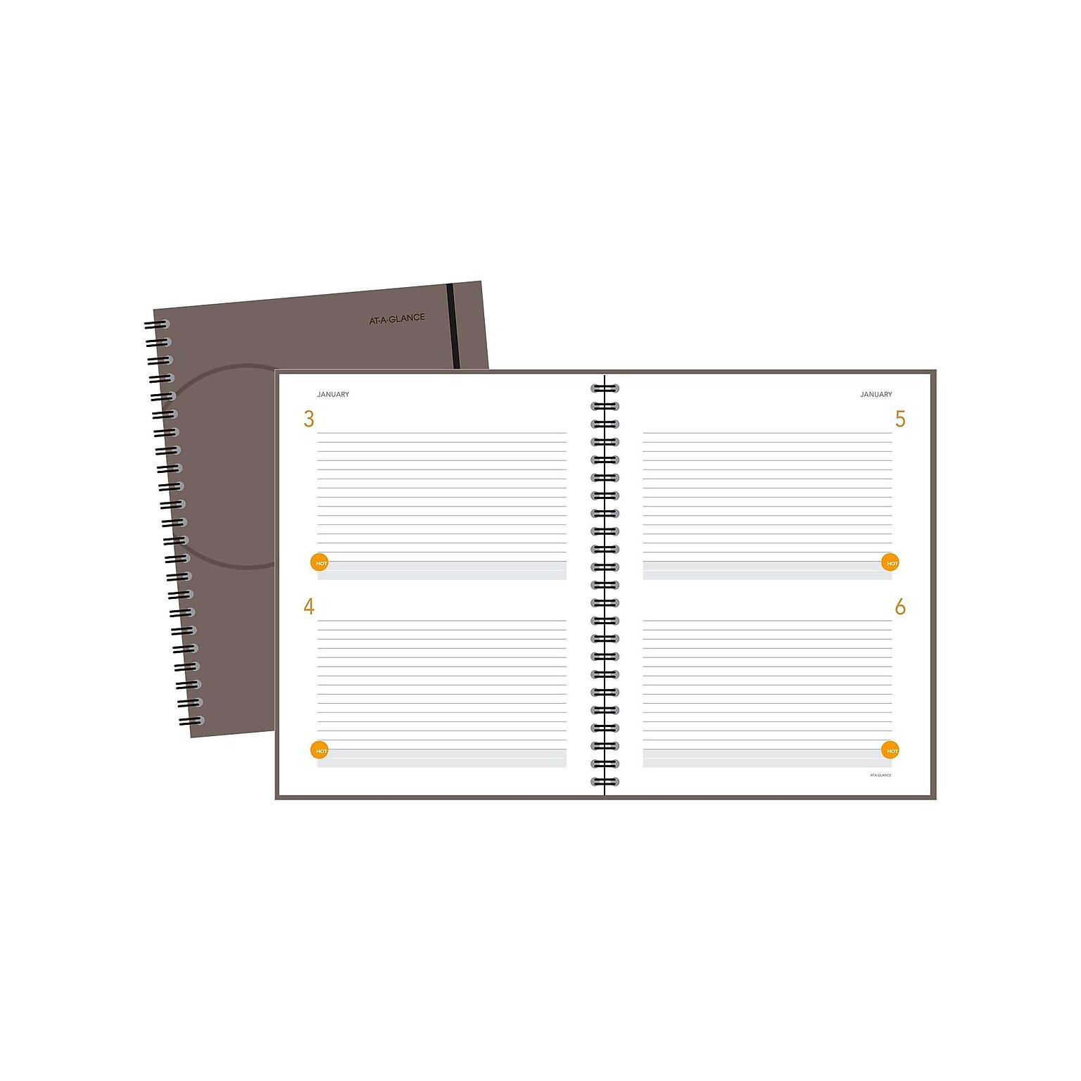 AT-A-GLANCE Plan. Write. Remember. 8.38 x 11 Daily Planner, Gray (80620430)