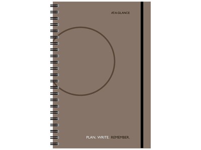 AT-A-GLANCE Plan. Write. Remember. 6"W x 9"H Daily Planner, Gray (80620330)