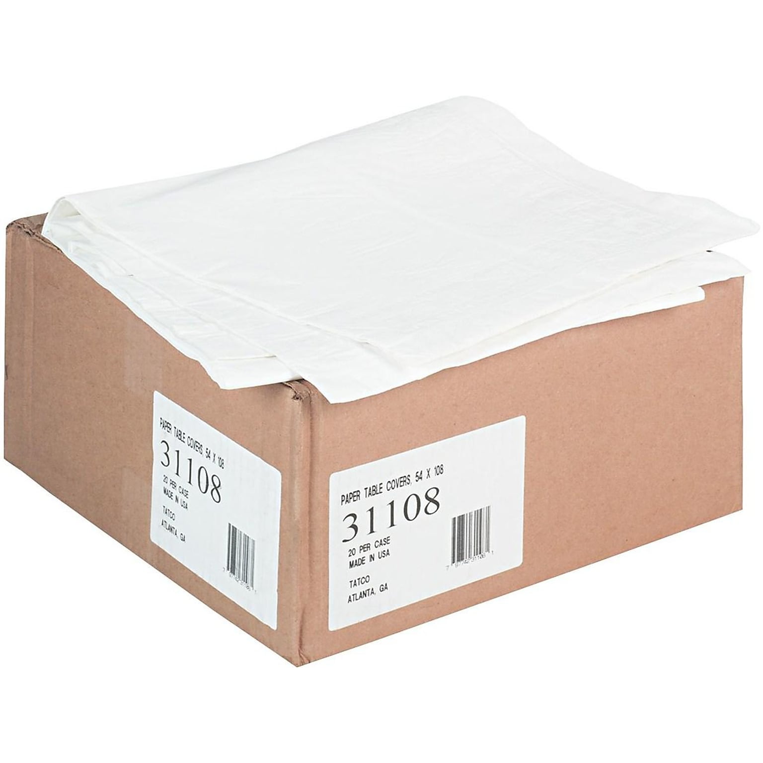 Hoffmaster 108W Solid Tablecovers, White, 25/Carton (210130)