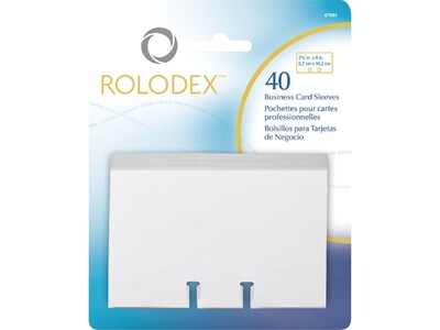 Rolodex Pages, Transparent, 2 Card Capacity, 40/Pack (67691)
