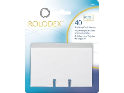 Rolodex Pages, Transparent, 2 Card Capacity, 40/Pack (67691)