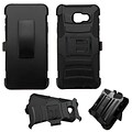 Insten Hard Dual Layer Plastic Silicone Case w/stand/Holster For Samsung Galaxy A7 (2016) - Black