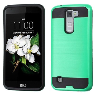 Insten Hard Hybrid Silicone Case For LG K7 - Green/Black