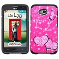 Insten Butterfly/Heart Armor Hard Cover Case For LG Optimus Exceed 2 VS450PP Verizon/Optimus L70 /Realm - Hot Pink