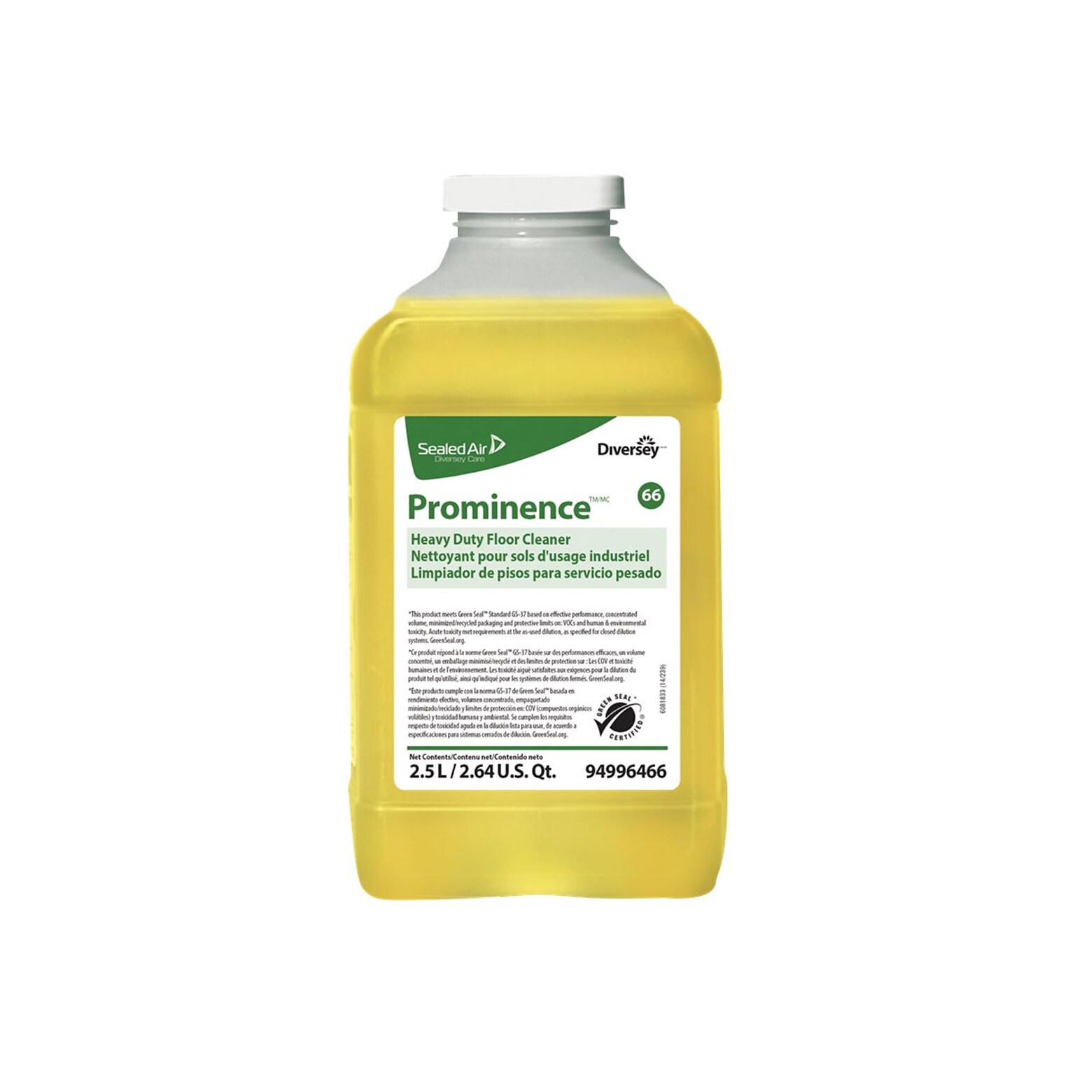Prominence 66 Hard Floor Cleaner for Diversey J-Fill, Citrus, 2.5 L, 2/Carton (94996466)