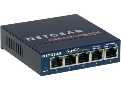 Netgear ProSAFE 5-Port Gigabit Ethernet Unmanaged Switch, Blue (GS105NA)