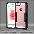 Insten Hard Hybrid Crystal Silicone Bumper For Apple iPhone SE / 5 / 5S - Black/Clear