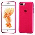 Insten Transparent Hot Pink Bling Glitter Flexible TPU Rubber Skin Case For Apple iPhone 7 Plus