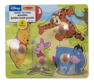 Melissa & Doug Disney Wooden Jumbo Knob Puzzle, Winnie the Pooh (5754)