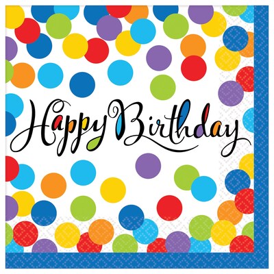 Amscan Confetti Bash Beverage Napkins, Pack of 3 (701536)