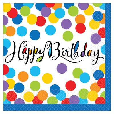 Amscan Confetti Bash Lunch Napkins, Pack of 3 (711536)
