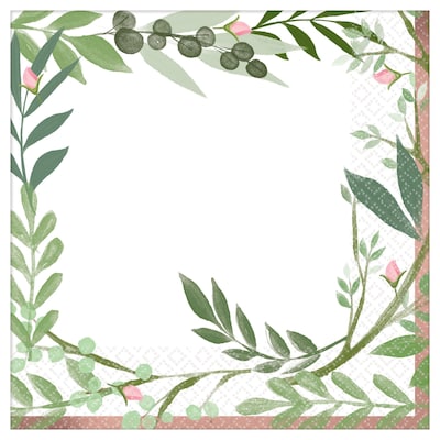 Amscan Love and Leaves Bridal Shower Lunch Napkins, Pack of 5 (512143)