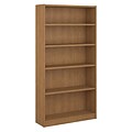 Bush Furniture Universal 5 Shelf Bookcase, Snow Maple (WL12450-03)