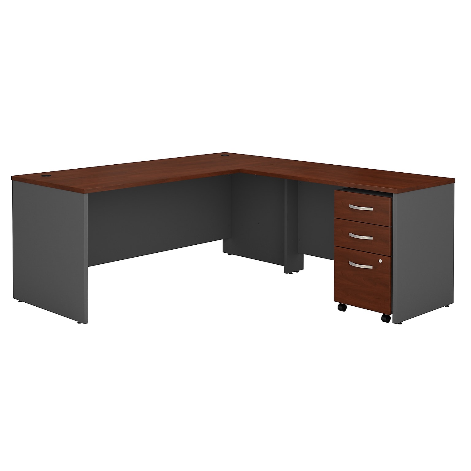 Bush Business Furniture Westfield 72W L Shaped Desk with 48W Return and Mobile File Cabinet, Hansen Cherry (SRC001HCSU)