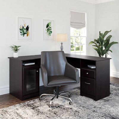 Bush Furniture Cabot 60W L Shaped Computer Desk, Espresso Oak (WC31830K)