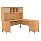 Bush Furniture Somerset 72W L Shaped Desk with Hutch, Maple Cross (SET001MC)