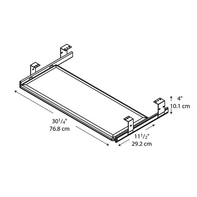 Bush Business Furniture Universal Keyboard Shelf, Black textured vinyl (AC99808-03)