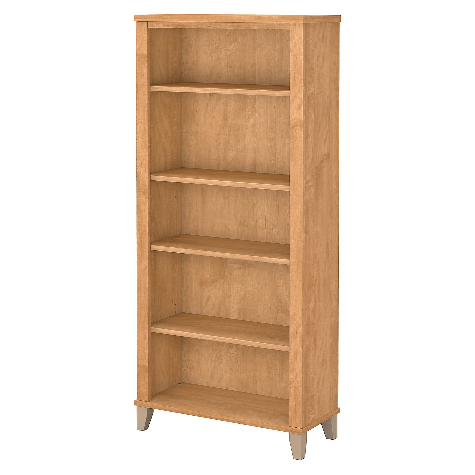 Bush Furniture Somerset 65H 5-Shelf Bookcase with Adjustable Shelves, Maple Cross Laminate (WC81465)