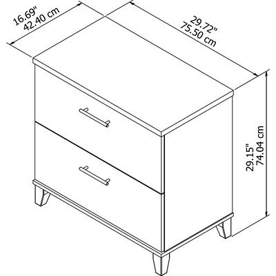 Bush Furniture Somerset 2-Drawer Lateral File Cabinet, Letter/Legal Size, 29.11"H x 29.57"W x 21.65"D, Maple Cross (WC81480)