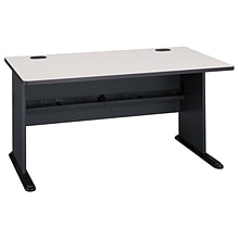 Bush Business Furniture Cubix 60W Desk, Slate/White Spectrum (WC8460A)