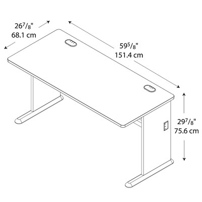 Bush Business Furniture Cubix 60W Desk, Slate/White Spectrum (WC8460A)