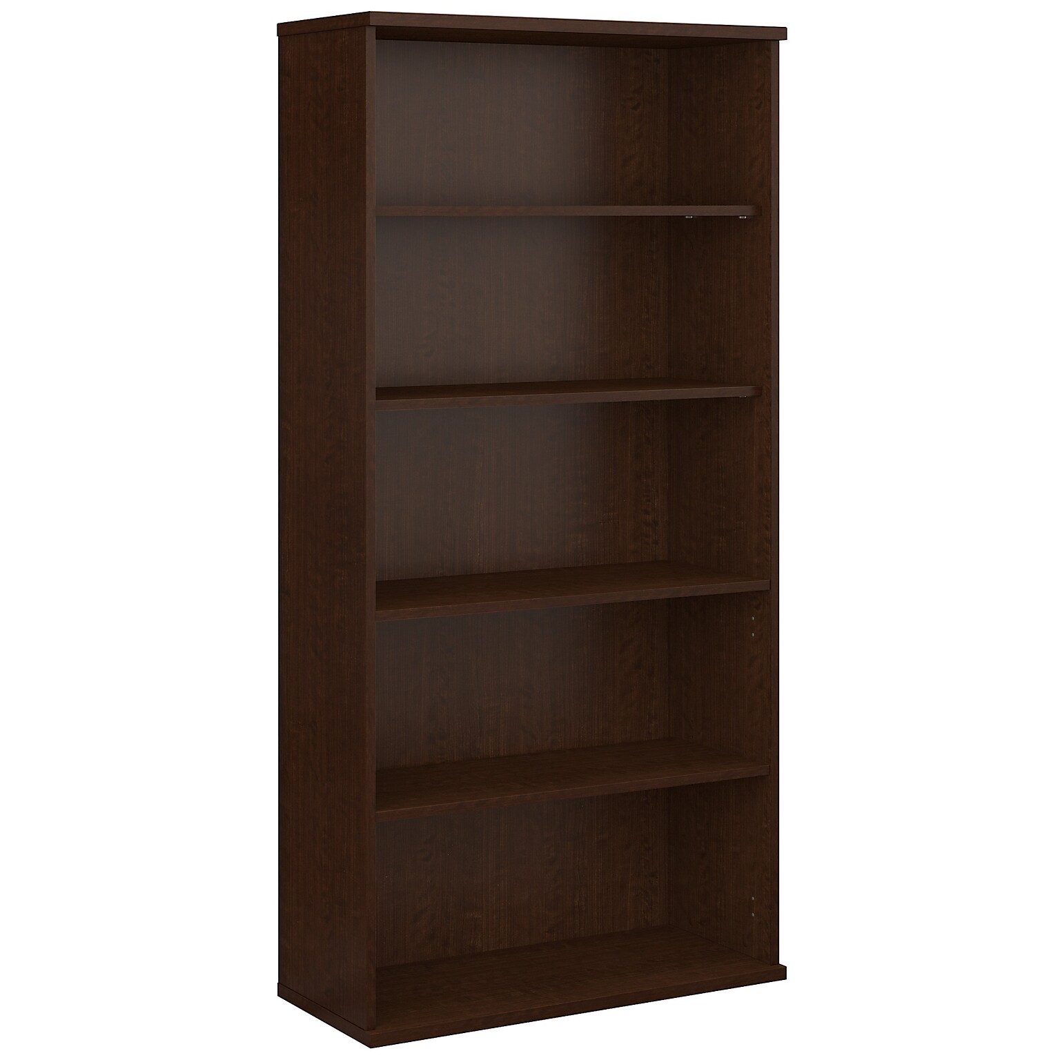 Bush Business Furniture Westfield 73 5-Shelf Bookcase with Adjustable Shelves, Mocha Cherry Laminated Wood (WC12914)