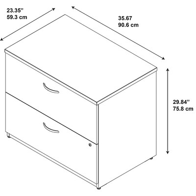 Bush Business Furniture Westfield 36W 2 Drawer Lateral File Cabinet, Mocha Cherry (WC12954C)