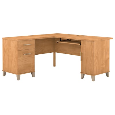 Bush Furniture Somerset 60w L Shaped Desk Maple Cross Wc81430k