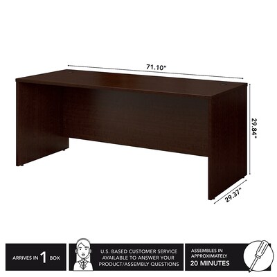 Bush Business Furniture Westfield 72"W Office Desk, Mocha Cherry (WC12936)