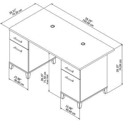 Bush Furniture Somerset 60"W Desk, Maple Cross (WC81428)