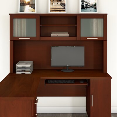 Bush Furniture Somerset 60"W Desktop Hutch, Hansen Cherry (WC81731)