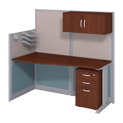 Bush Business Furniture Office in an Hour 65W x 33D Cubicle Workstation w/ Storage, Hansen Cherry (W