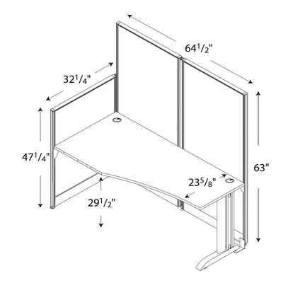 Bush Business Furniture Office in an Hour 65W x 33D Cubicle Workstation w/ Storage, Hansen Cherry (WC36492-03STGK)
