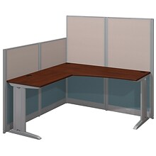 Bush Business Furniture Office in an Hour 65W x 65D L Shaped Cubicle Workstation, Hansen Cherry (WC3