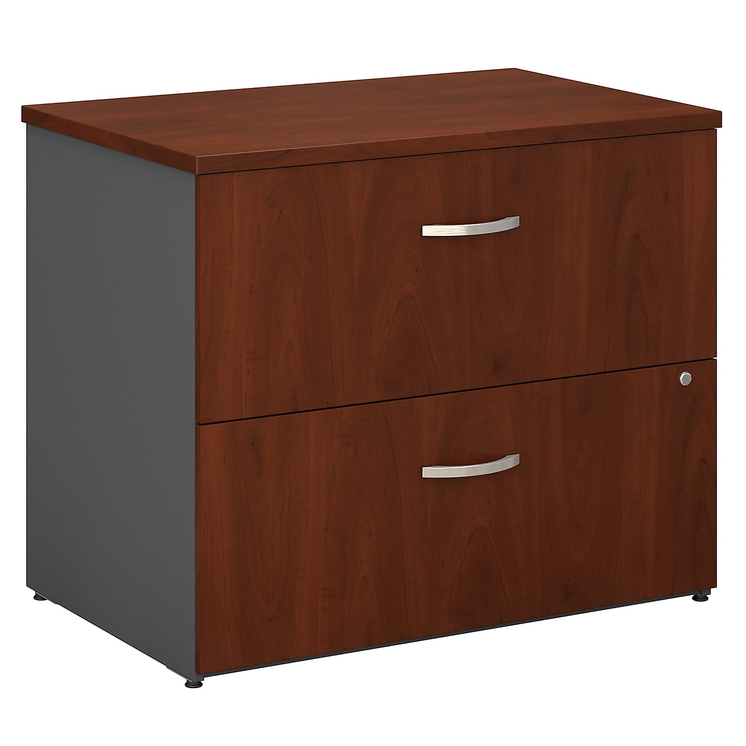 Bush Business Furniture Westfield, 2 Drawer, Lateral File Cabinet, Legal, Hansen Cherry/Graphite Gray, 35 2/3W (WC24454CSUFA)