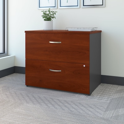 Bush Business Furniture Westfield, 2 Drawer, Lateral File Cabinet, Legal, Hansen Cherry/Graphite Gray, 35 2/3"W (WC24454CSUFA)