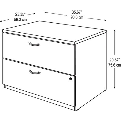 Bush Business Furniture Westfield, 2 Drawer, Lateral File Cabinet, Legal, Hansen Cherry/Graphite Gray, 35 2/3"W (WC24454CSUFA)