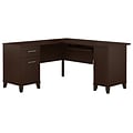 Bush Furniture Somerset 60W L Shaped Desk, Mocha Cherry (WC81830K)