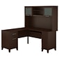 Bush Furniture Somerset 60"W L Shaped Desk with Hutch, Mocha Cherry (SET002MR)