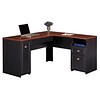 Bush Furniture Fairview L Shaped Desk, Antique Black/Hansen Cherry (WC53930-03K)