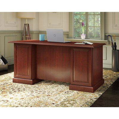 kathy ireland® Home by Bush Furniture Bennington Executive Desk, Harvest Cherry (WC65566-03K)