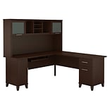 Bush Furniture Somerset 72W L Shaped Desk with Hutch, Mocha Cherry (SET001MR)