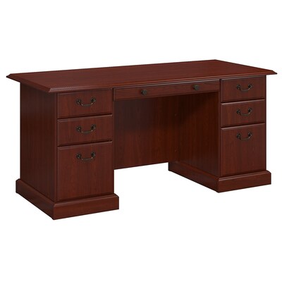 kathy ireland® Home by Bush Furniture Bennington Executive Desk, Harvest Cherry (WC65566-03K)