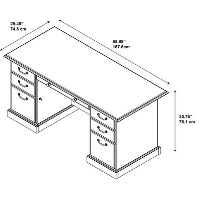 kathy ireland® Home by Bush Furniture Bennington Executive Desk, Harvest Cherry (WC65566-03K)
