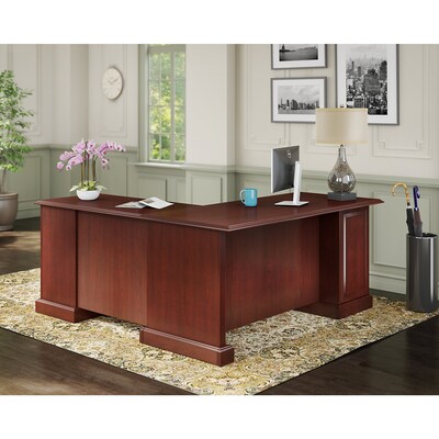 kathy ireland® Home by Bush Furniture Bennington L Shaped Desk, Harvest Cherry (WC65570-03K)