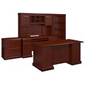 kathy ireland® Home by Bush Furniture Bennington Managers Desk, Credenza, Hutch, File and Bookcase, Harvest Cherry (BNT002CS)