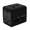 IOCrest Universal International World Wide Multi Travel Plug Charger Adapter 2 Dual USB Port (US / UK / EU / AU), Black