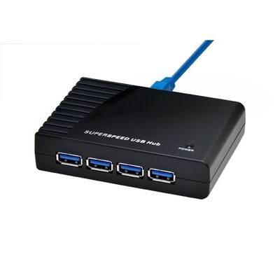 IOCrest USB 3.0 Plug and Play 4 Port External Hub with Cable Black