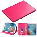 Insten Folio Leather Fabric Cover Case w/stand/card holder/Photo Display For Apple iPad Pro (12.9) - Hot Pink