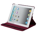 Insten Swivel Folio Leather Fabric Cover Case w/stand For Apple iPad 2 / 3 / 4 - Red (2256802)